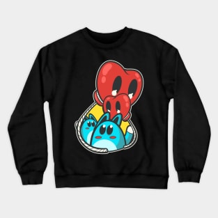 cat and balloons cartoon Crewneck Sweatshirt